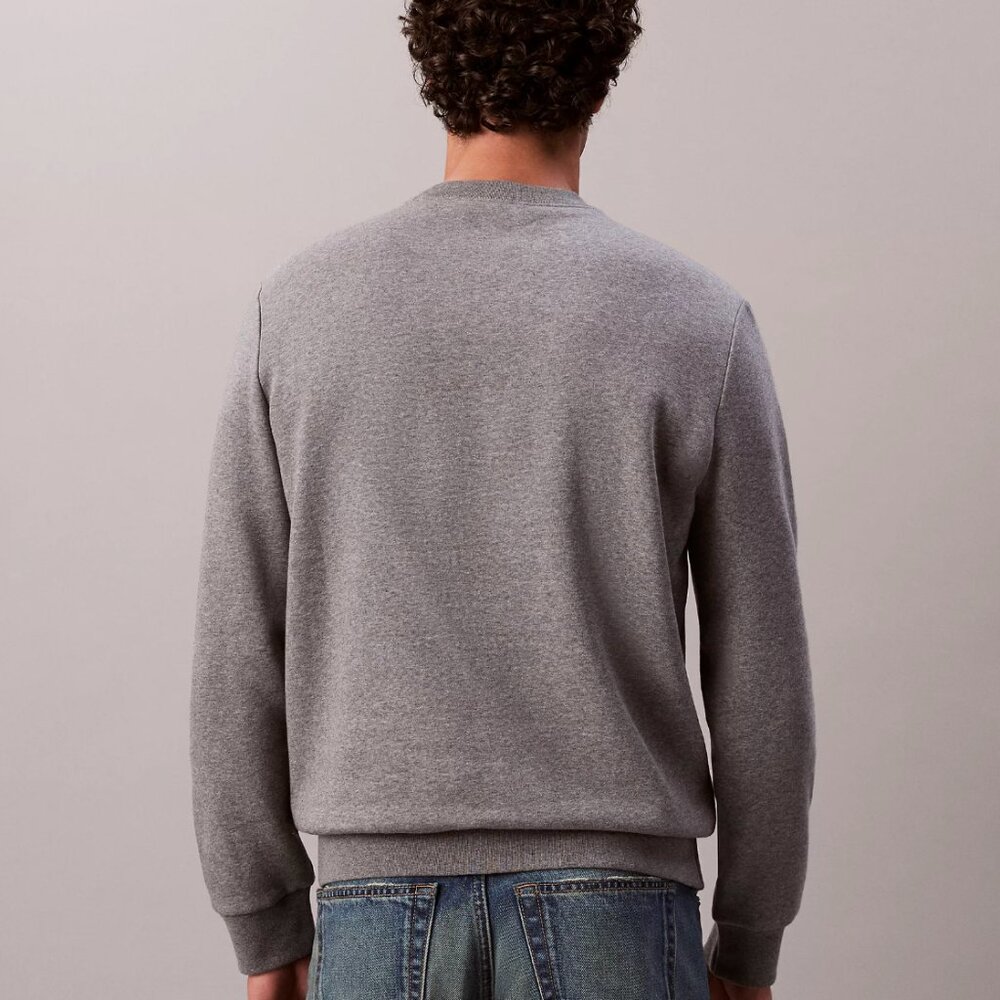 Calvin Klein Mens Monologo Fleece Crewneck Sweatshirt,‎ Grey Heather, Large, EUC - Picture 5 of 5